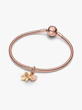 Pandora Rose Gold Plated Bracelet with Flower Charm